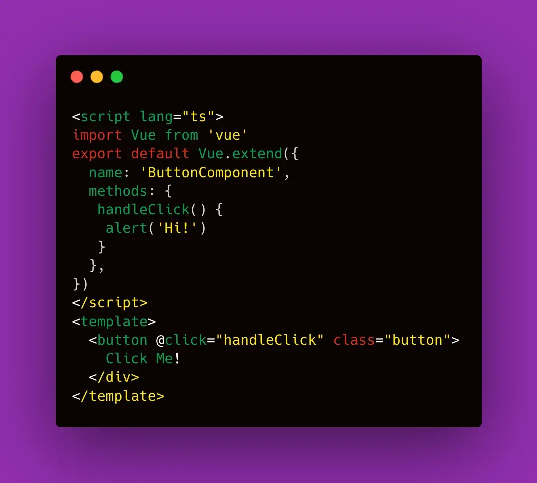 Button Component example