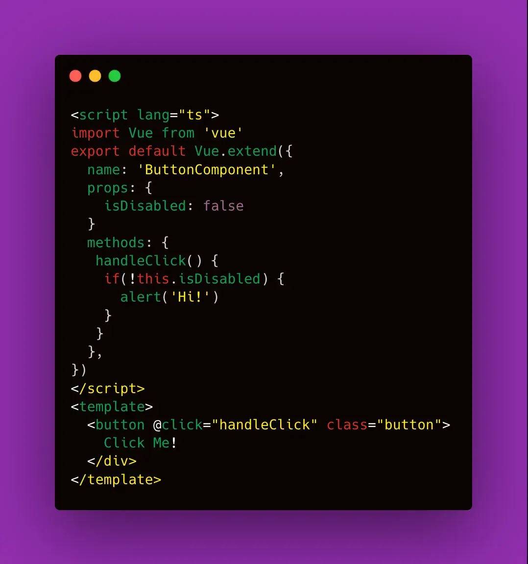 Button Component example