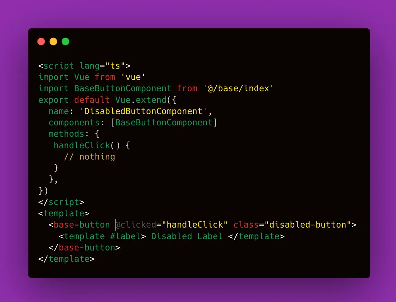 Button Component example