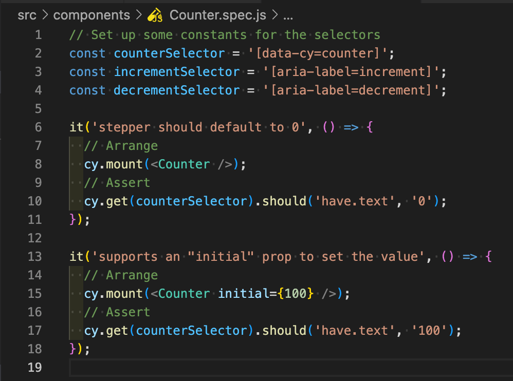 Feature Test example