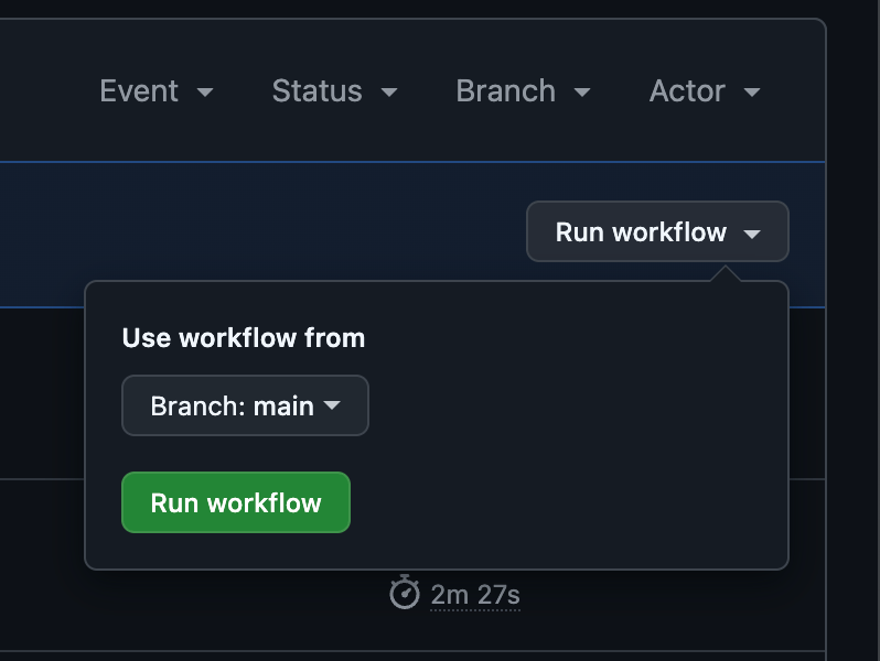 Run Workflow image in Github