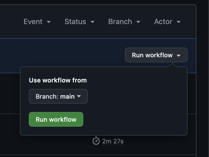 Run Workflow image in Github